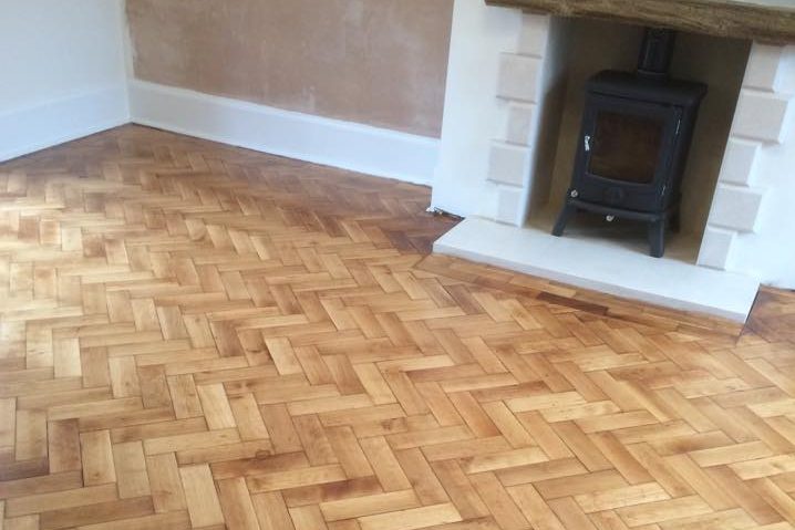 Herringbone foor sanded